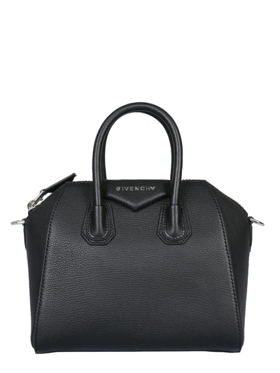 Givenchy Antigona Mini Sugar Leather Satchel Bag In Black