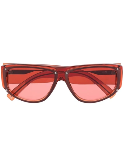 Givenchy Logo-plaque Square-frame Sunglasses In 红色