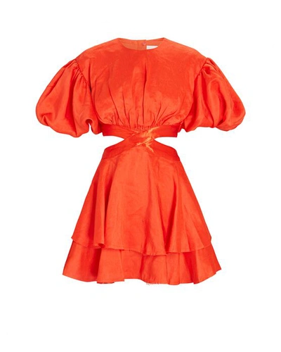 Aje Gracious Cut-out Mini Dress In Orange
