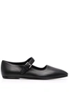 The Row Boheme Leather Mary Jane Ballet Flats In Black
