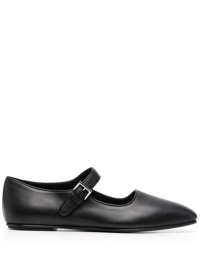 The Row Boheme Leather Mary Jane Ballet Flats In Black