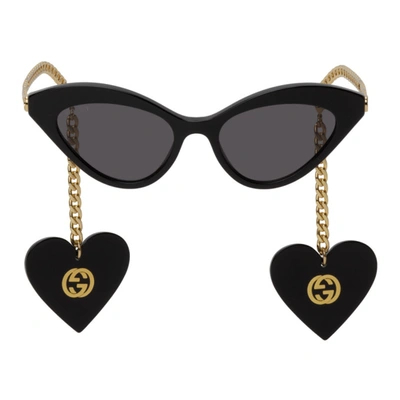 Gucci Two-tone Acetate And Metal Sunglasses In Black