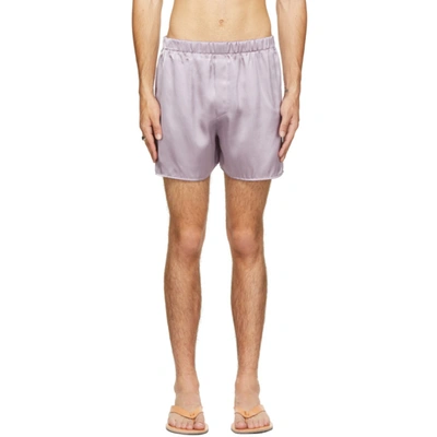 Ludovic De Saint Sernin Purple Silk Boxer Shorts In Violett
