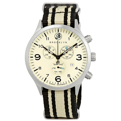 Brooklyn Watch Co. Bedford Brownstone Chronograph Mens Watch 309-l-016-nsbgs In Beige,black,brown,silver Tone