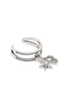BAPY BY *A BATHING APE® CRYSTAL-EMBELLISHED STERLING SILVER RING