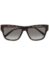 Givenchy Tortoiseshell Square-frame Sunglasses In Braun