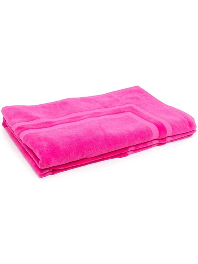 Balenciaga Logo印花沙滩毛巾 In Pink