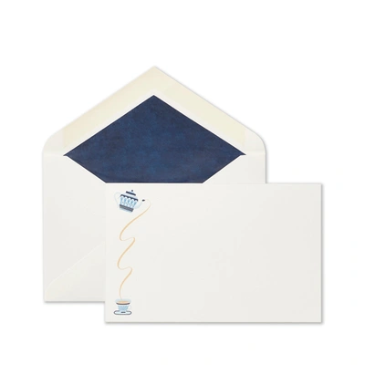 Smythson Teapot Motif Correspondence Card Set In White