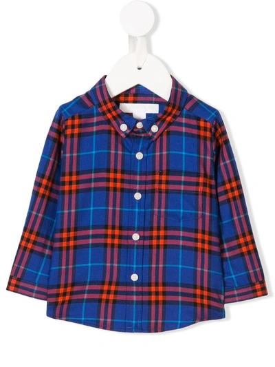 Burberry Babies' Fred Checked Shirt In Blue