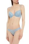 LA PERLA LACE AND STRETCH-TULLE UNDERWIRED PUSH-UP BRA,3074457345625886164