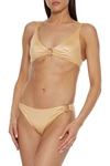 Myla Beachy Road Ring-embellished Metallic Triangle Bikini Top In Gold