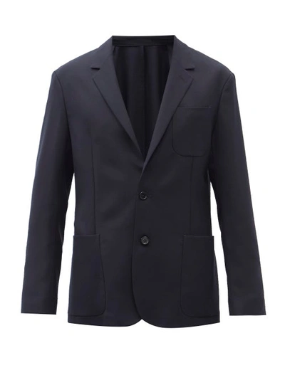Paul Smith Wool Grain De Poudre Single-breasted Suit Jacket In Very Dark Navy
