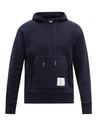 Thom Browne Hooded Cotton Jersey Sweatshirt In Navy
