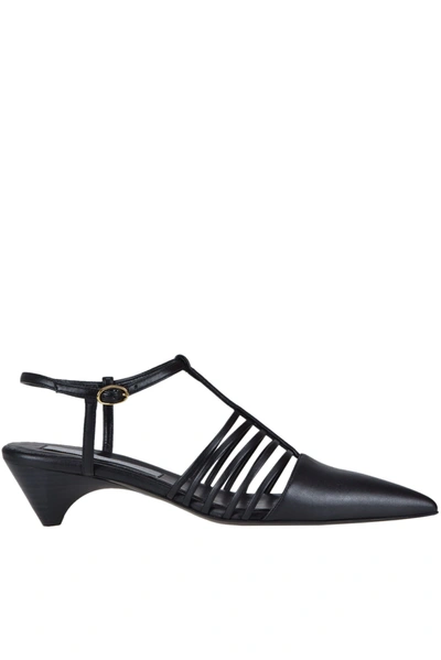 Stella Mccartney Woven Eco-leather Pumps In Black