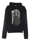 Ih Nom Uh Nit Contrasting Print Hoodie In Black In Black