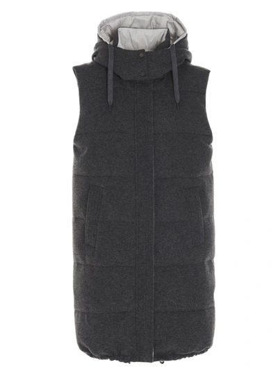 Brunello Cucinelli Women's  Grey Cashmere Vest