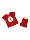 MONCLER STRETCH COTTON TWO-PIECE SET IN RED