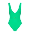 Melissa Odabash Belize Belted One-piece Swimsuit In Green