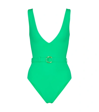 Melissa Odabash Belize Belted One-piece Swimsuit In Green