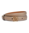 Loewe Anagram Buckle Grain Leather Thin Belt In Neutral