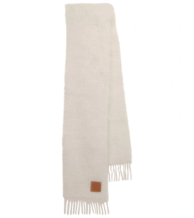 Loewe Mohair And Wool-blend Scarf In White