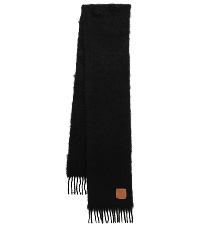 Loewe Mohair And Wool-blend Scarf In Black