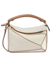 Loewe Puzzle Mini Leather Shoulder Bag In White