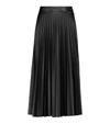Mm6 Maison Margiela Pleated Faux Leather Midi Skirt In Black