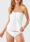 Tommy Bahama Pearl Sarong Wrap Bandeau Tankini Top In White