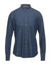 Orian Tile-print Long Sleeved Shirt In Blue