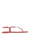 Tory Burch Emmy Logo-embellished Leather Sandals In Red