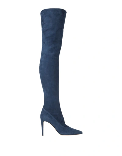 Sergio Rossi Knee Boots In Blue