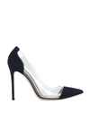 Gianvito Rossi Woman Pumps Midnight Blue Size 9.5 Leather, Pvc - Polyvinyl Chloride In Dark Blue