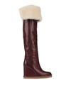 Celine Knee Boots In Red