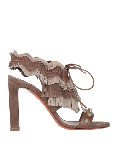 Santoni Sandals In Brown