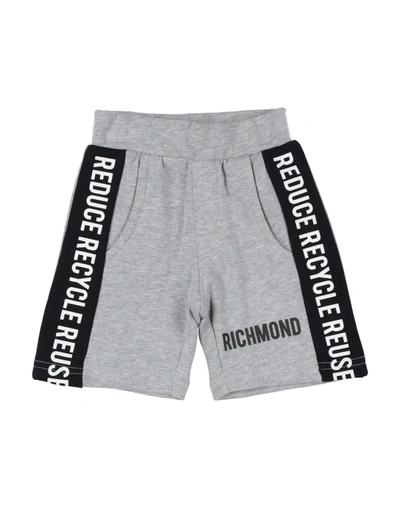 John Richmond Babies'  Newborn Boy Shorts & Bermuda Shorts Grey Size 3 Cotton, Viscose