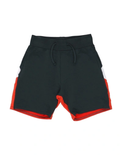 Yporqué Kids' Drawstring Colour-block Shorts In Green