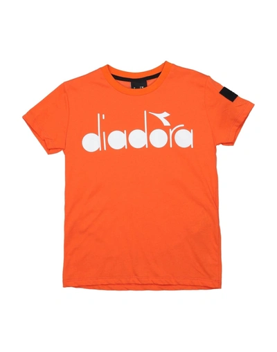 Diadora Kids' T-shirts In Orange