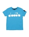 Diadora Kids' T-shirts In Blue