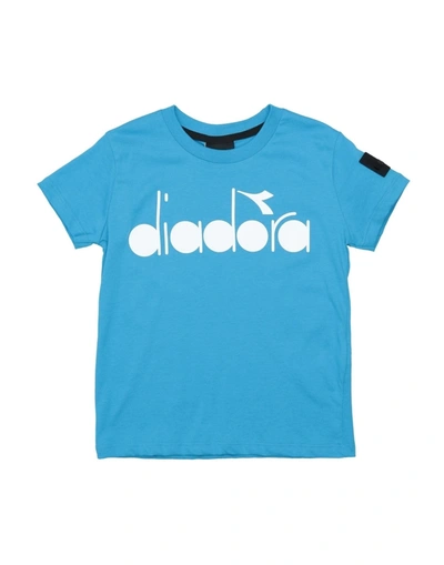 Diadora Kids' T-shirts In Blue