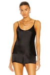 La Perla Ruffled Embroidered Satin And Silk-blend Crepe De Chine Camisole In Black