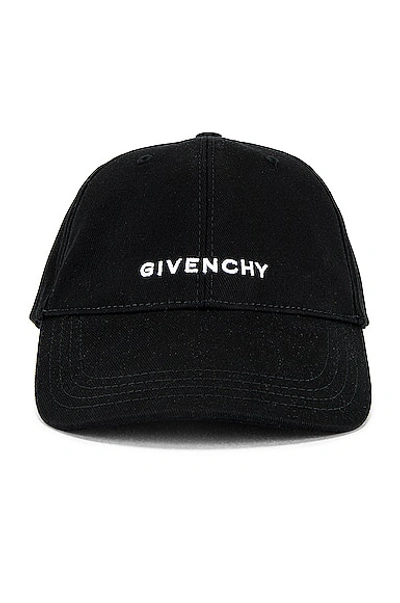 Givenchy Logo-embroidered Canvas Cap In Black