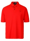 RAF SIMONS OVERSIZED BUTTON DOWN POLO RED