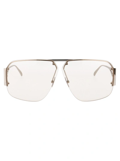 Bottega Veneta Eyewear Aviator Sunglasses In Silver