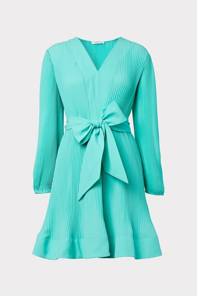 Milly Liv Pleated Dress In Mint