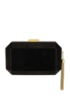 OLGA BERG LIA FACETTED CLUTCH WITH TASSEL,OLGR-WY33