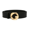 Givenchy 30mm G Chain Leather Belt, Black/gold