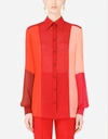 Dolce & Gabbana Multi-colored Georgette Patchwork Shirt In Multicolor