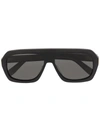 Dunhill Textured Pilot-frame Sunglasses In Black