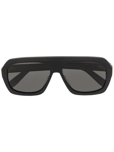 Dunhill Textured Pilot-frame Sunglasses In Black